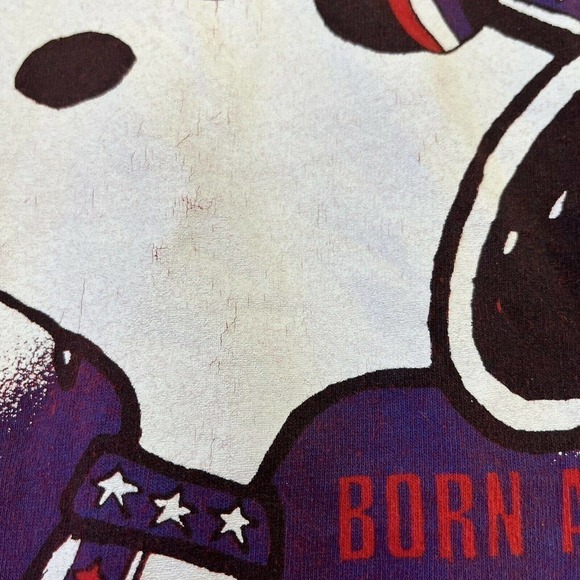 VTG Snoopy Joe Cool Shirt Large USA Born Raised Woodstock America Patriotic - Picture 3 of 8